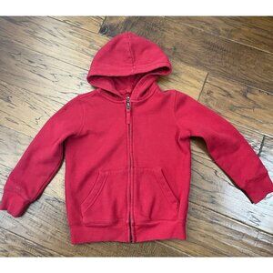 Primary Kids Red Full Zip hoodie size 4-5 Years Lightweight Cotton Blend SOFT!